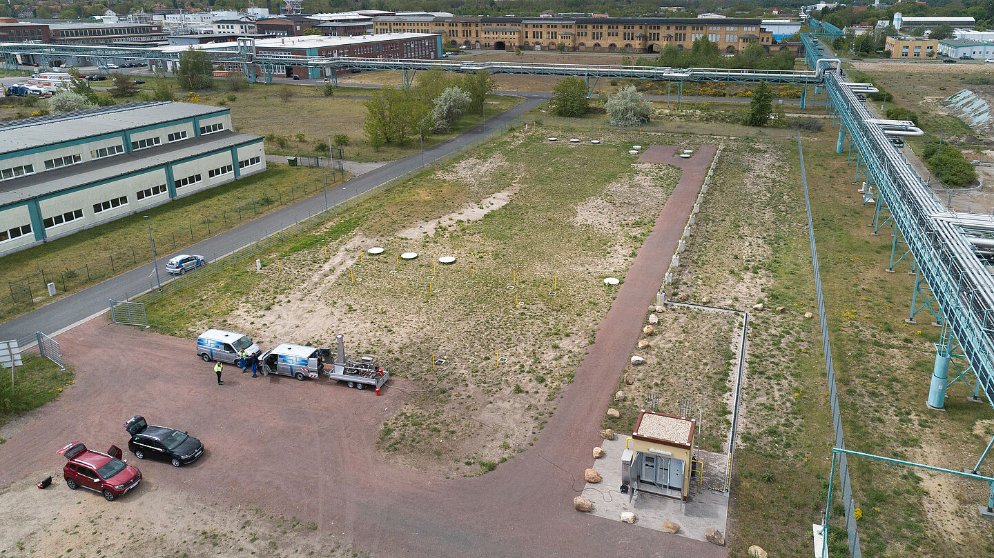 Das Gelände des Wasserstoffdorfs ist etwa 12.000 Quadratmeter groß (Bild: Christian Kortüm / Mitnetz Gas)