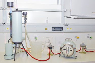 Fuel Technology Laboratory - Test setup with equipment and hoses