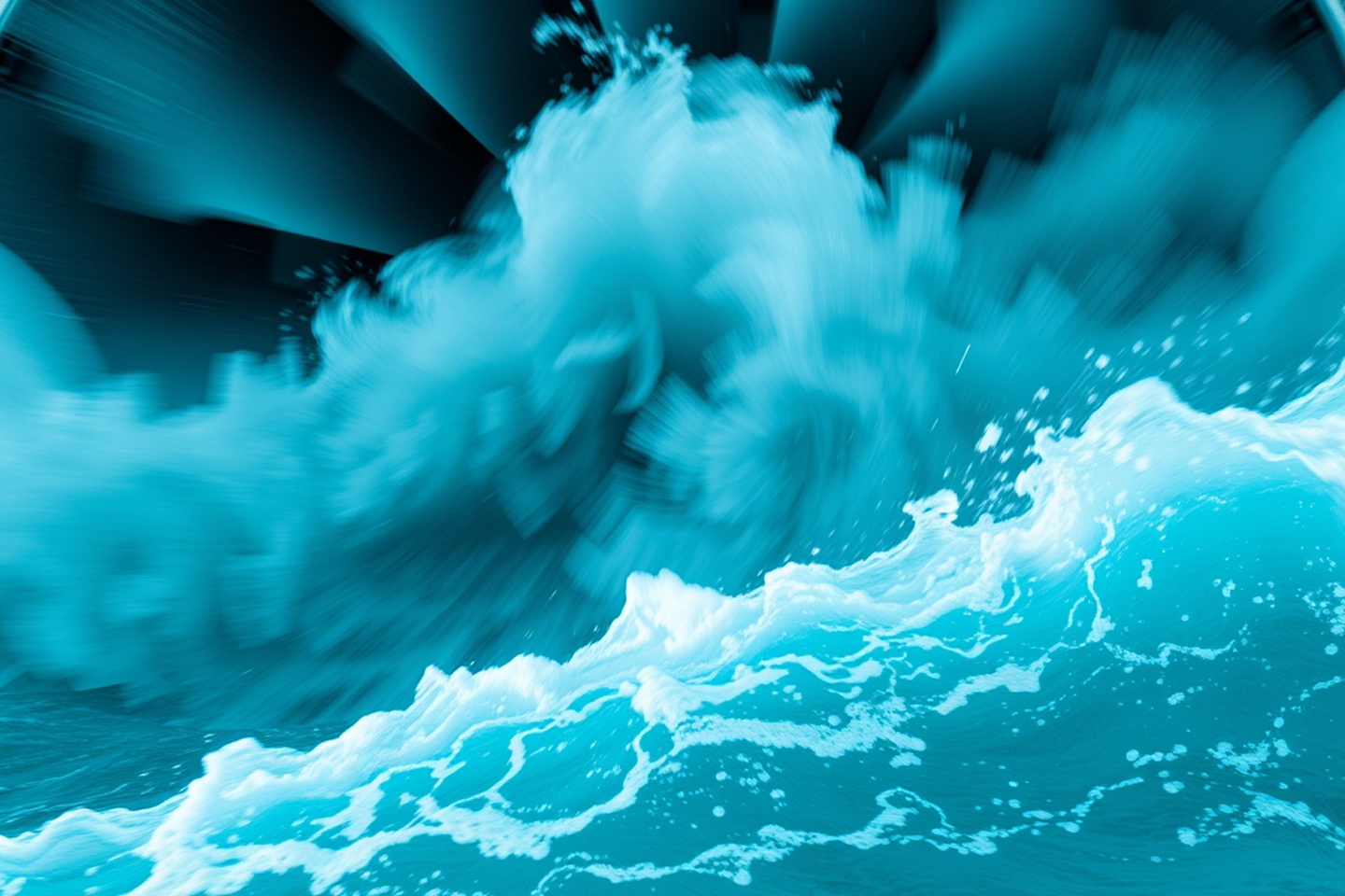 Wasser mit Wasserturbine/eine Verlinkung des Bildes führt zur Forschungsprojektwebsite