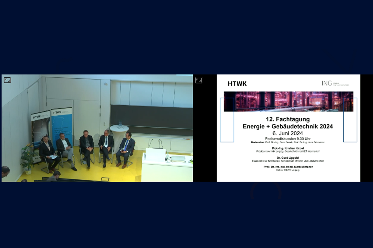 Foto von Präsentation im Hörsaal/Link führt zum Video