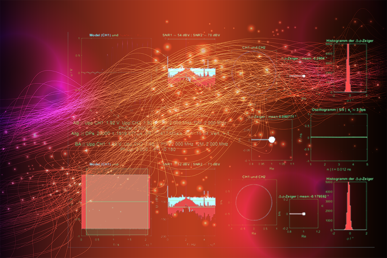 leuchtende Strukturen zur Darstellung von Ultraschalldurchflussmessung/bei Verlinkung führt Link zur Projektwebsite