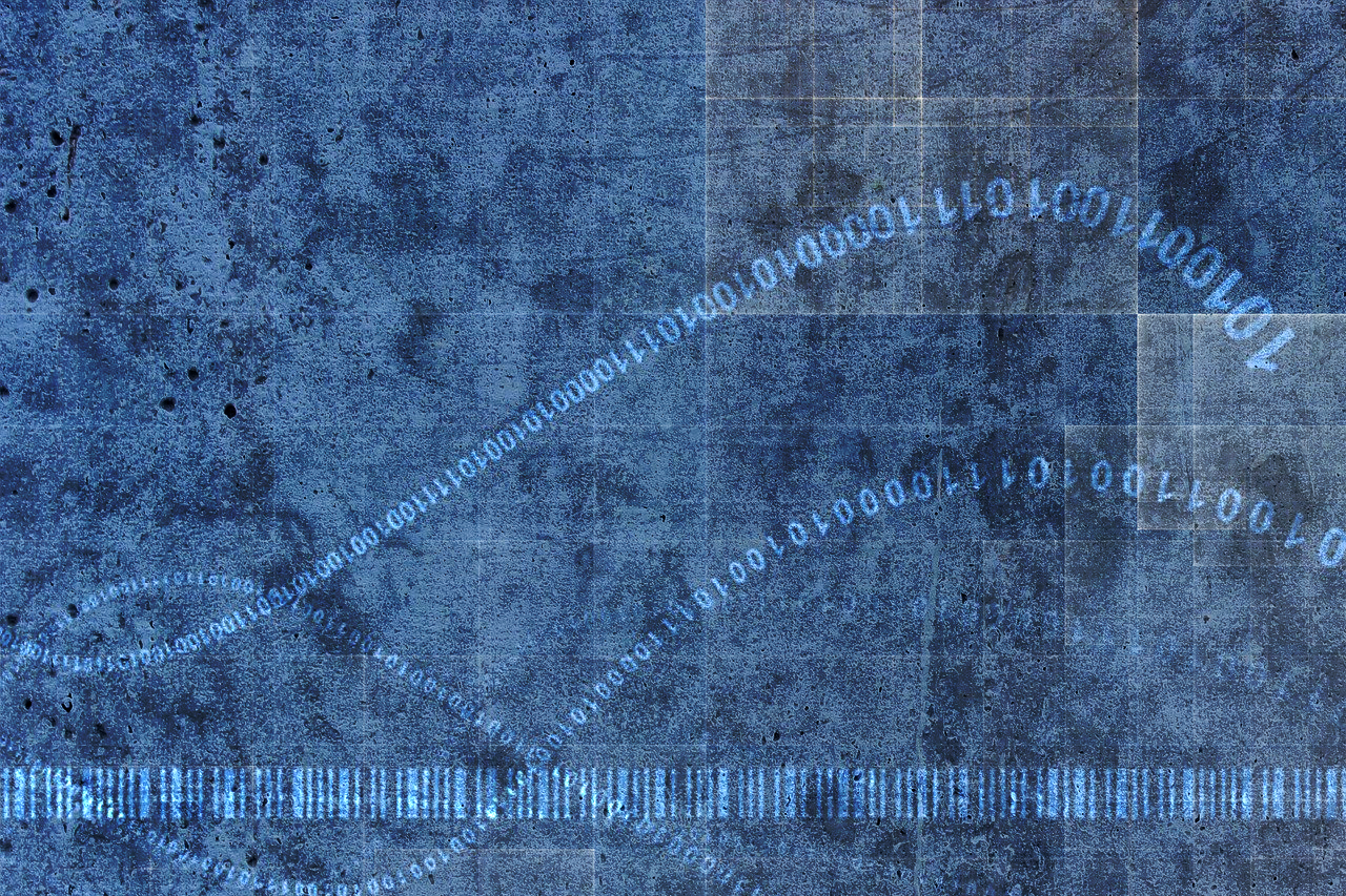 Blue image with code bars/link leads to the project website