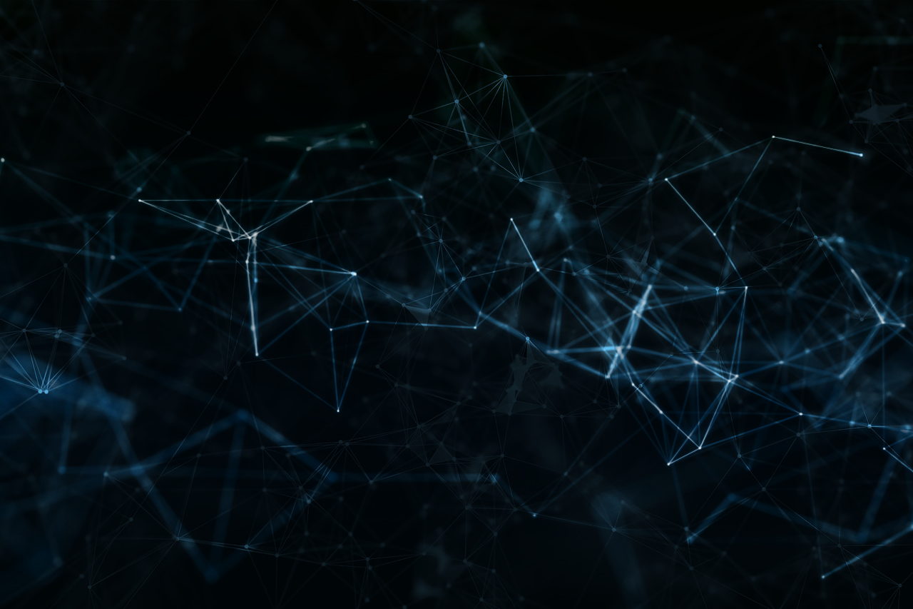 Graphic featuring glowing mesh structures / Link leads to the project website