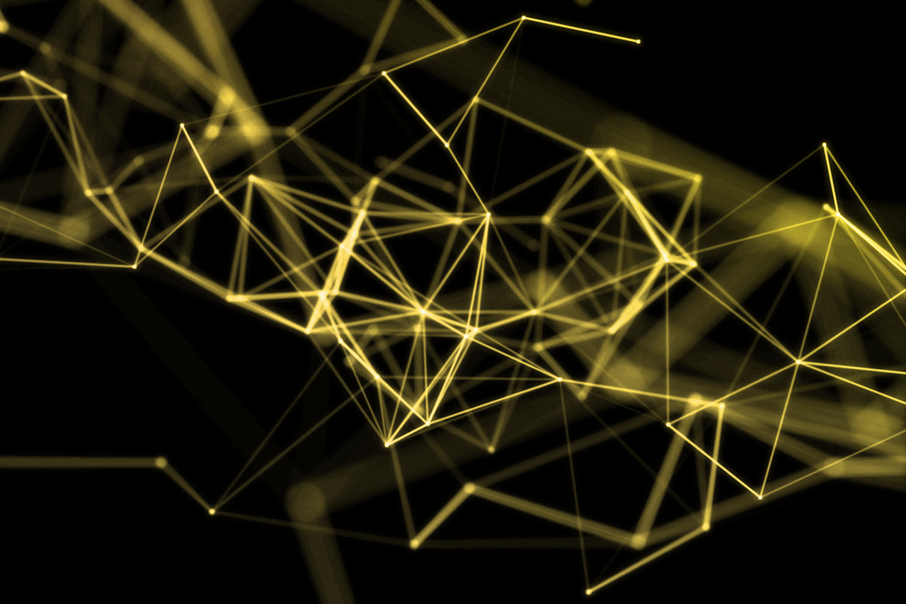 Graphic with a dark background and a bright yellow grid pattern; the link leads to the project website
