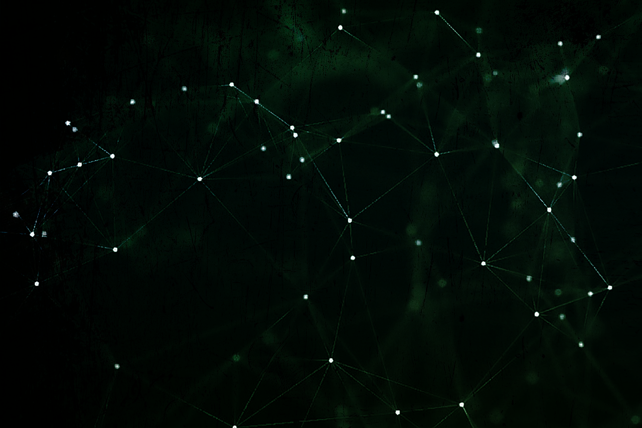 dark background, glowing dots, and bright lines connecting the dots / link leads to the project website